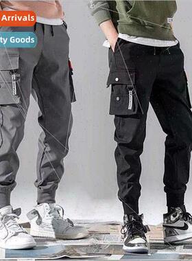 2020 spring and summer new mens work pants casual drawstring