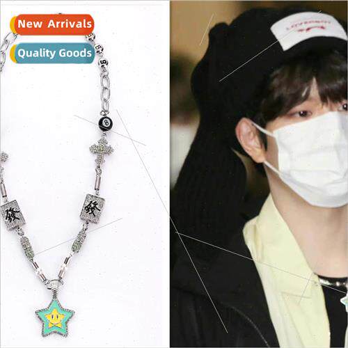 Stray kids Kim Sung Min Necklace Hip Hop Couple with Stars
