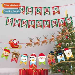 creative deer pull 2023 Santa decorations flag Cla Christmas