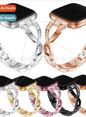适用 Fitbit Versa 2xShape Diamond Encrusted Steel Strap with