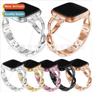 适用 Fitbit Versa 2xShape Diamond Encrusted Steel Strap with