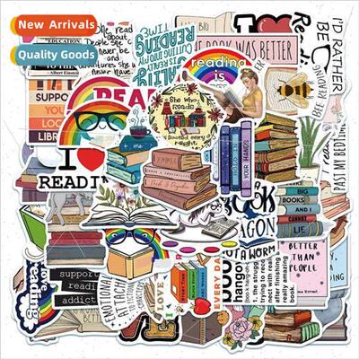50 cartoon reading bookReading study book doodle stickers no