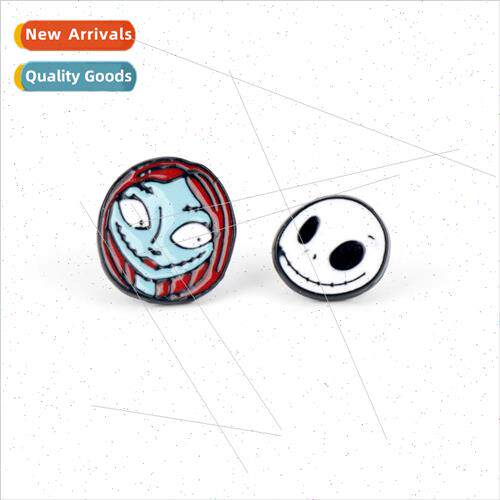 Christmas ght Fright Skeleton Jack sa drip oil earrings Hall