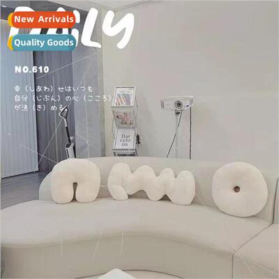 White Scandinavian love letter wave-shaped pillow bolster pi