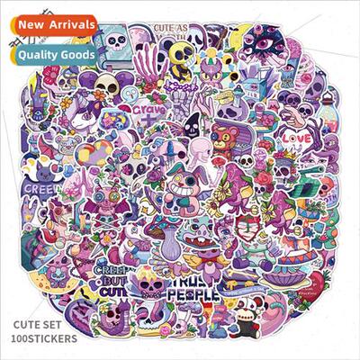 100 Purple Halloween Gothic Graffiti s ggage Laptop Helmet W