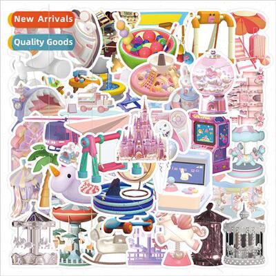50 Amusement Park Stickers Children Cartoon Carousel Rides D
