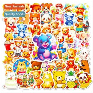 50 Cute Bear Cartoon Kids Stickers Food Cure Bear ggage Mug