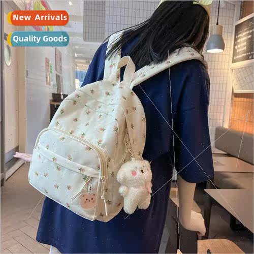 Korea ins small broken flowers backpack female literary smal