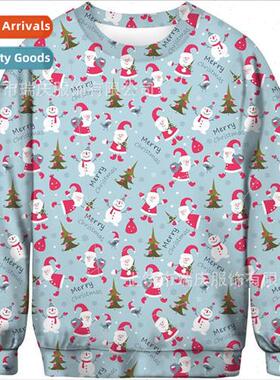 New unisex mens and womens 3D digital printing pullover Chri