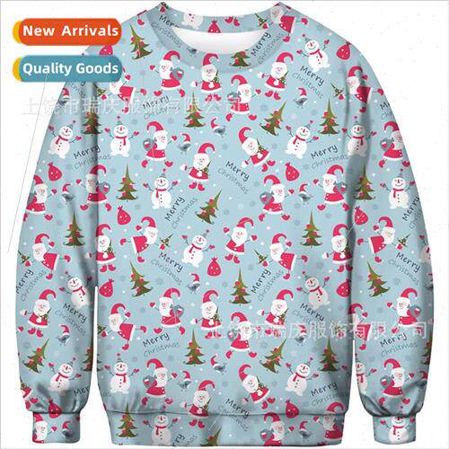 New unisex mens and womens 3D digital printing pullover Chri
