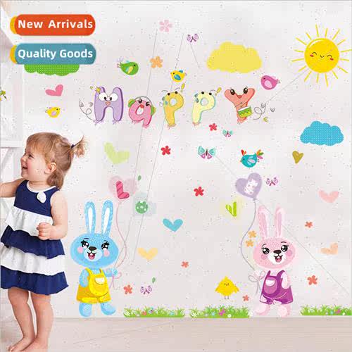 New cartoon wall stickers XL8208 LOVE rabbit childrens room