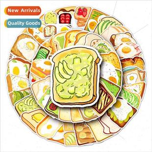 luggage stickers creative waterproof bread suitc toast
