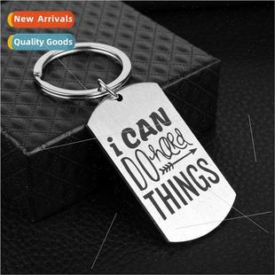 stainless pendan can keychain tag steel things hard New