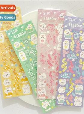 Ribbon bear laser stickers love beans cuckoo card tray decor