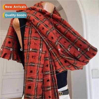 Premium sense of scarf Ruyi plaid children winter faux cashm