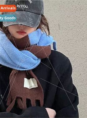 Colorblocking tassel scarf girls winter new fashion versatil