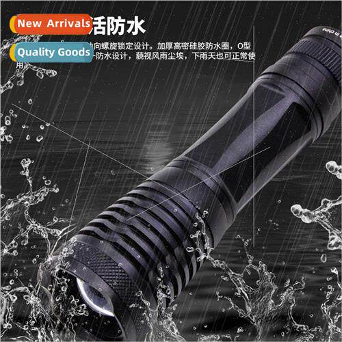 T6 strong light flashlight LED aluminum alloy telescopic zoo