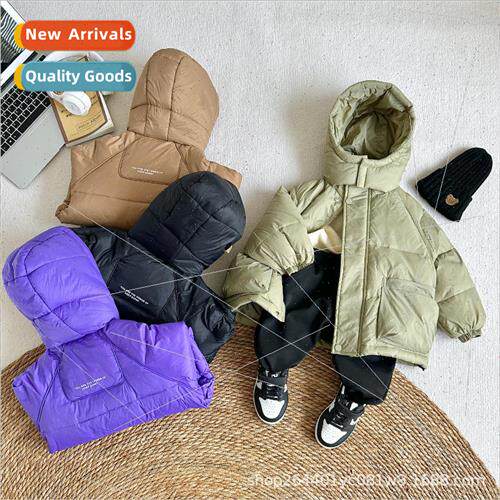 2023 new childrens hooded Korean down jacket boys and girls