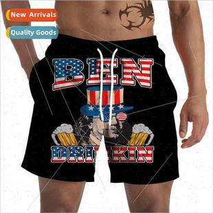 Summer new mens independent day elements 3D printing mens be