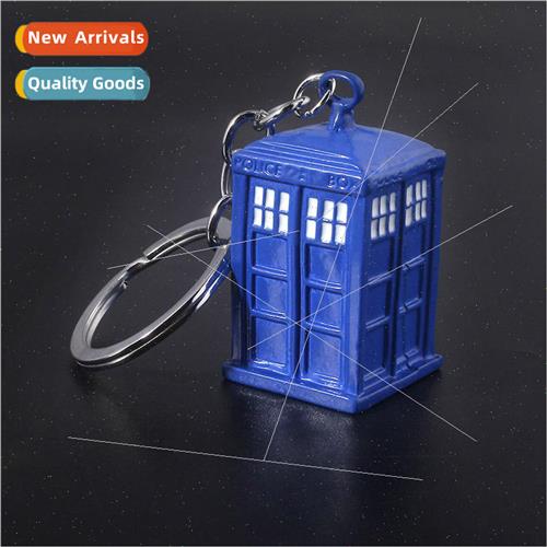 Movie and TV s Phone booth keychain Blue house gift pendant