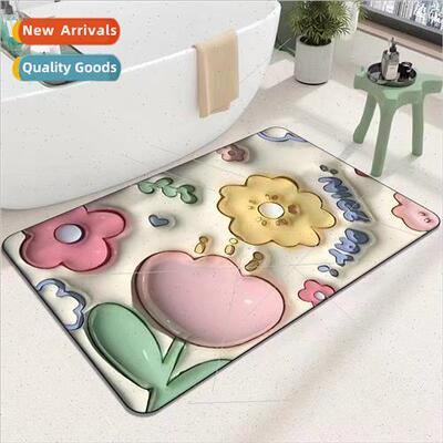 3D expansion stereoscopic soft diatomite floor mats visual e