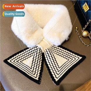 wild Korea fluffy Scarf neck winter furry protec female