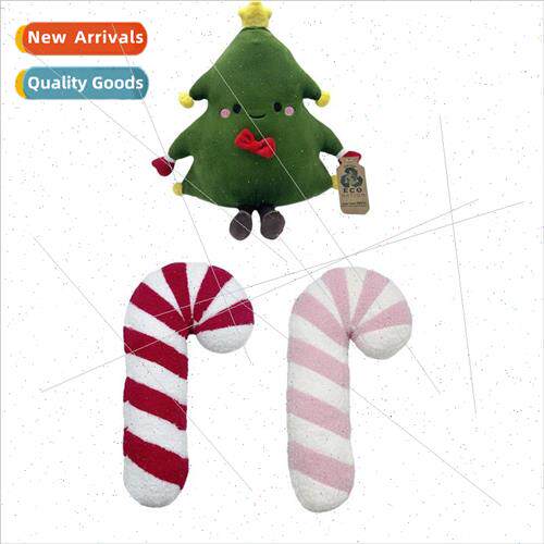Candy Cane plush Christmas walking stick plush toy recyclabl