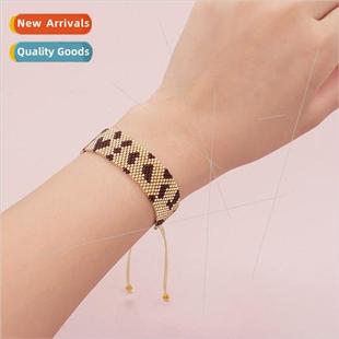 Print Rice Beads Personalized Knit Leopard Hand Bead Vintage