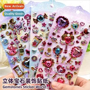 love stickers three bubble dimensional diamond ADF gem