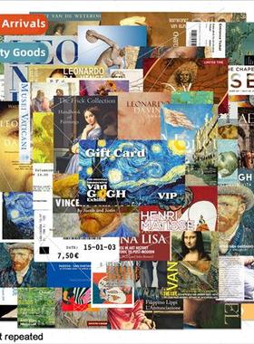 50 vintage ticket stubs stamps art personalized stickers cel