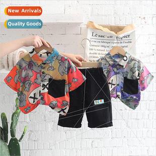Childrens boys shirts short-sleeved 2023 summer new children