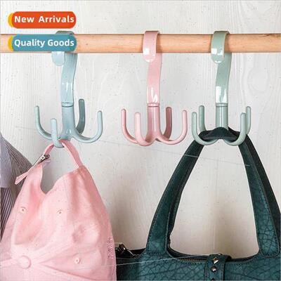 Rotatable 4 claws rack Tie Scarf Scarf Hat Rack Plastic Hook