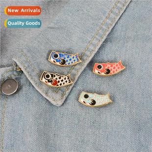 Decoration Brooch Lapel Couple Enamel Cartoon Pin Creat Carp