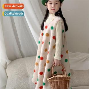 winter female the dress colo 2023 Korean Childrens baby