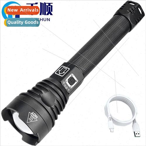 New P90 flashlight aluminum alloy USB rechargeable strong li