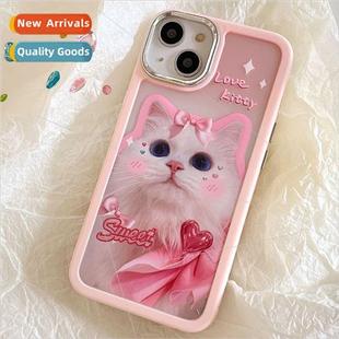 Apple iPh pink case phone 14ProMax 适用 cat bow girl Teenage