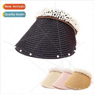 travel pearl duck sun sunscreen hat top hollow new The