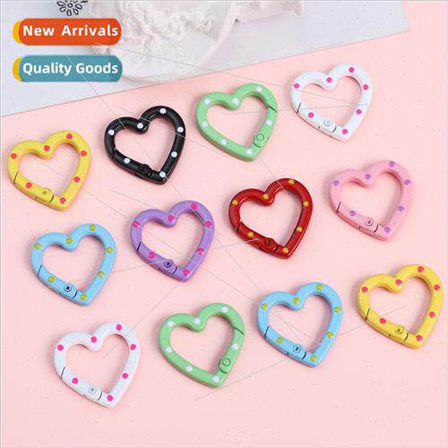 Cute three-dimensional painting oil drop heart keychain spri