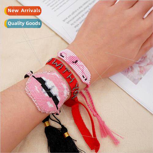 Rice Bead Set Ribbon Rhinestone Handmade Knitted ps Strings
