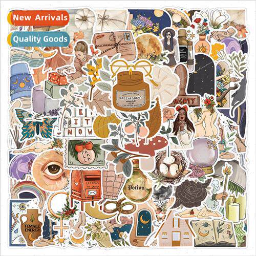 100 pcs of fall vintage art flower stickers personalized cre