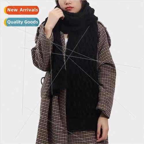 Scarf soft sticky wool autumn and winter twisted wool solid