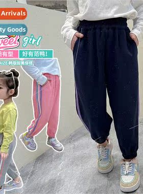 2023 new childrens clothing girls fashion casual pants sprin