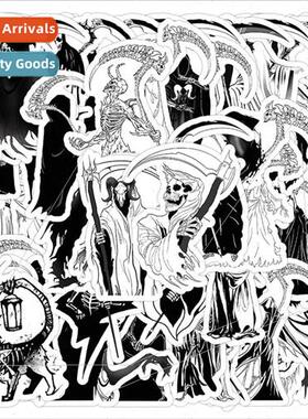50 black and white Shinigami stickers secondary anime charac
