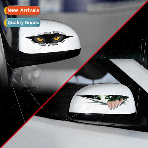Wing stickers 3D peeping cat eye scratch stickers rearview m