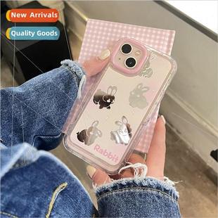 Mirror Bunny iPhone Gradient Girls Pink 13ProMax ins 适用