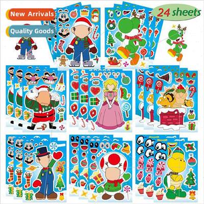 Christmas kids Christmas puzzle stickers cartoon diy sticker