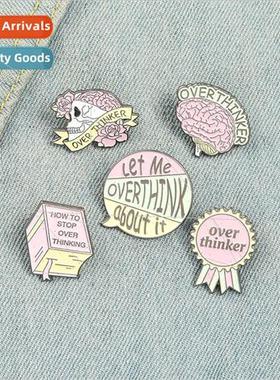 New creative personality skull book brain shape brooch lette