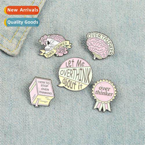 New creative personality skull book brain shape brooch lette