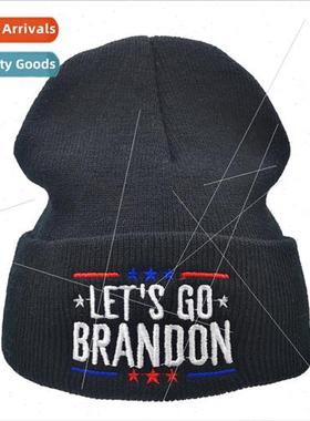 Mock Biden Embroidered Knit Cap Let`s Go Brandon Adult Men W