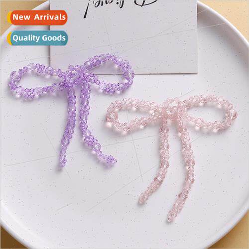 mple temperament shiny crystal bow diy handmade weaving bead